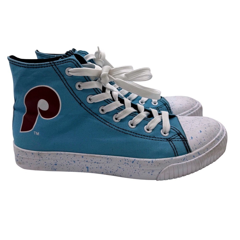 FOCO Philadelphia Phillies Mens High Top Canvas Sneakers Powder Blue Size Mens 8